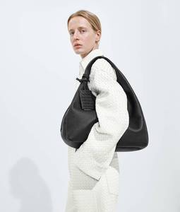 Bottega BV Travel Campana <b>Shoulder</b> bag with archival silhouette in supple Intrecciato leather featuring a tie closure Veneta - Product Image 2