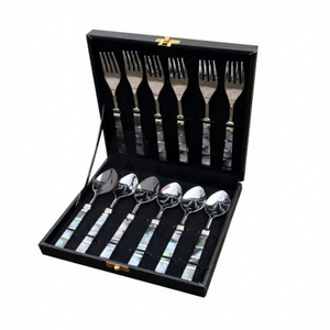 Ensemble de couverts en acier inoxydable de 12 pièces avec manche en nacre, cuillère et fourchette de qualité supérieure, coffret cadeau, ensemble de vaisselle - Product Image 6