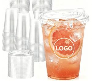 Tapa Desechable de Plástico PET para Café y Agua Mineral, Comercial, Transparente, de Pared Simple, para Llevar, 500 ml, 98 mm de Diámetro - Product Image 1