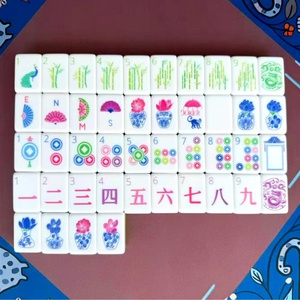 Luxury Portable 4 Layer Apple Green Color Acrylic American Mahjong Tiles Set Family <b>Entertainment</b> Game - Product Image 5