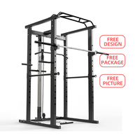 Équipement de gymnastique de forme physique en acier Équipement de gymnastique Cage de puissance Rack de squat Smith Machine avec des poids Support de puissance de demi-cage de gymnastique