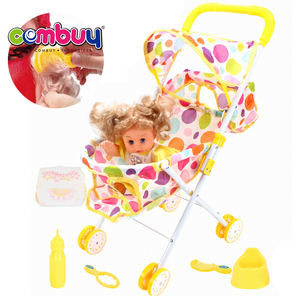 Jouet poussette pour bébé, chariot en fer de 12 pouces, boisson d'eau, pierreries - Product Image 1