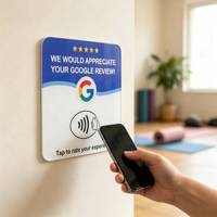 Plaque de bureau personnalisée en acrylique NFC pour avis Google, avec fonction Smart Tap et affichage du lien d'évaluation