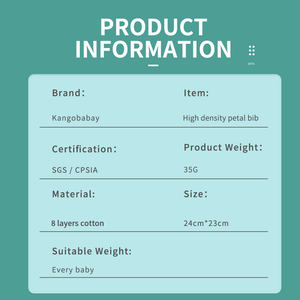 Bavoir pour bébé lavable antibactérien monocouche en mélange de coton à 8 couches avec fermeture à corde pour les nourrissons et les tout-petits - Product Image 4