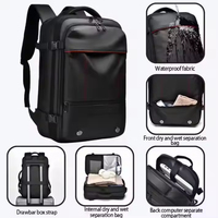 Tas punggung Laptop pria dan wanita, ransel Laptop bepergian, tahan air 35 Liter untuk lelaki dan perempuan dengan Port pengisian Usb