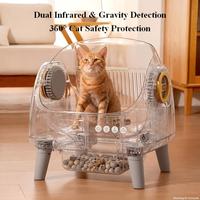 Bac à litière automatique intelligent pour chat, toilette pour chat autonettoyante, capteurs de sécurité anti-pincement, contrôle des odeurs, grande capacité, pour chats d'intérieur