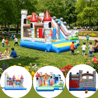 SUPER CASTLE 2026 Château Gonflable Commercial Personnalisé en PVC, Combo Maison de Rebond Dinosaure 4x4m, Installation Facile, 400KG, Fête d'Enfants en Extérieur