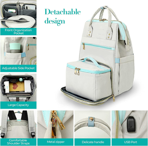 Lunch <strong>Backpack</strong> for <strong>Women</strong>, 15.6 Inch Laptop <strong>Backpack</strong> with USB Port, Stylish School <strong>Backpack</strong> Teacher Nurse <strong>Work</strong> Bag with Insulated - Product Image 6