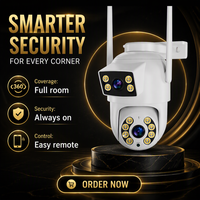 Dual Lens 6MP draadloze beveiligingscamera Pan Tilt CCTV-monitor IP66 Nachtzicht Tweerichtingsaudio