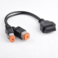 Cable Divisor de Diagnóstico 2 en 1 para Motocicleta, OBD2 de 16 Pines a 4 Pines + 6 Pines