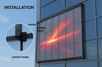 Film publicitaire LED transparent flexible pour murs et fenêtres en verre, avec vidéo 1080P et luminosité de 600 cd/m²