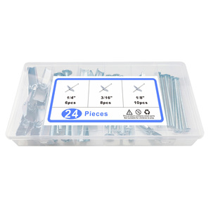 24 Stuks 48 Stuks 32 Stuks Verzinkt Koolstofstaal Combinatie Box Set Lente Toggle Ankers Met M4 Draadkop Verwijderbaar Voor Gipsplaten - Product Image 5