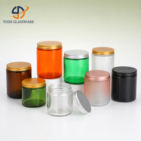 Contenants à bougies en verre teinté à large ouverture avec logo personnalisé pour un remplissage facile des bougies