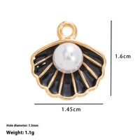 Pendentif coquille en alliage d'huile multicolore Série marine Boucles d'oreilles DIY Accessoires Simulation de pétoncles Bijoux pour enfants