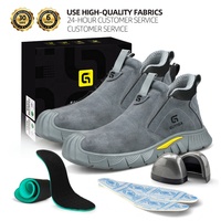 Sepatu Safety Pria GUYISA Anti-benturan dan Anti-tusuk untuk Bengkel Kerja, Anti-panas dengan Pelindung Baja di Ujungnya