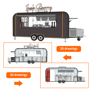 Camión de Comida <span class=keywords><strong>para</strong></span> Catering, Caravana Móvil de Comida Rápida, <span class=keywords><strong>Carrito</strong></span> de Café - Product Image 3