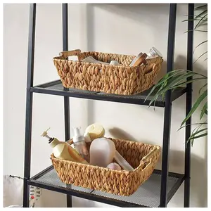 سلة تخزين متعددة الوظائف مصنوعة بدقة من الراتان والنحاس الصديق للبيئة بتصميم مستطيل عصري من JIRUIDA - Product Image 4