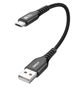Cable de Carga Rápida SUNGUY de Nailon Trenzado Tipo A a Micro-B de 18 W, Cable de Datos Retráctil de Alta Velocidad para Teléfono y Portátil - Product Image 1