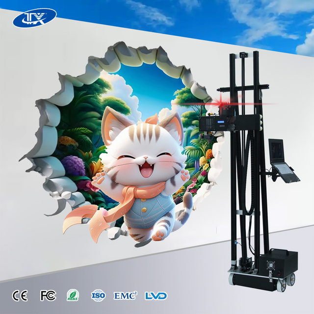 5D UV Wall Painting Robot Automatic Vertical Printer with Core Components Warranty for Indoor Outdoor Background Wall