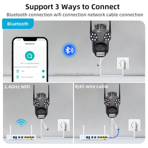 OEM 6MP 3K ICSee 3レンズ屋外防水ワイヤレスWiFiネットワークIP PTZ CCTV WiFiホームセキュリティカメラ - Product Image 6