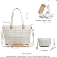 Sac fourre-tout élégant pour ordinateur portable en polyester, grande capacité, rembourré, avec fermeture éclair, pour femmes, bureau, voyage