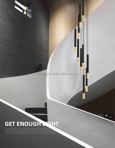Black and Gold Strip Staircase Aluminum Pendant Light Front Desk <strong>Spotlight</strong> <strong>Bar</strong> and Restaurant Pendant Light - Product Image 2