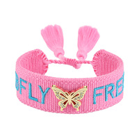 Bracelet fait main pour femmes à la mode européenne américaine réglable lettre broderie bracelets tressés bracelets personnalisés