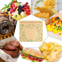 Sacs à sandwich en papier refermables avec motifs végétaux pour le stockage des repas, l'emballage des sandwichs et des collations