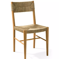 Chaise de salle à manger en bois massif tressé, tabouret de bar, mobilier pour hôtel, villa, restaurant, article très demandé