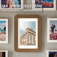 Cadre photo incassable en MDF finition chêne 4x6 pouces (compatible avec 7-5-3 photos) avec passe-partout, plexiglas et kit de suspension couleur noyer