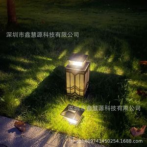 Xinhuiyuan Lighting <b>Solar</b> <b>Pillar</b> Lamp Outdoor Fence <b>Light</b> ABS Material Two-tone Brushed Copper Garden Courtyard Use - Product Image 3