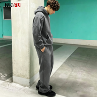 Ensemble de survêtements oversize deux pièces pour hommes : sweat à capuche personnalisé et pantalon large à jambes droites