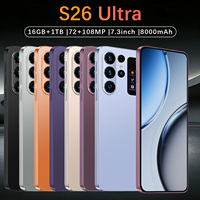 Smartphone S26 Ultra 5G Android 15 Layar LCD HD 7,3 Inci RAM 16GB Penyimpanan 1TB Kamera 108MP Baterai