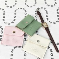 Pochette à bijoux personnalisée en microfibre avec logo, pochette à bijoux en cuir PU gaufré pour ranger colliers, boucles d'oreilles, bagues