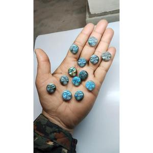 Labradorita natural con forma de cara de luna, gema con destello azul de 16x16 mm, labradorita suelta con forma de cara de luna, labradorita azul. - Product Image 1