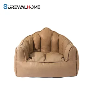 SUREWALHOME 방수 애완 동물 소파 정형 개 침대 소파 빨 수있는 이동식 커버와 미끄럼 방지 바닥이있는 고양이 소파