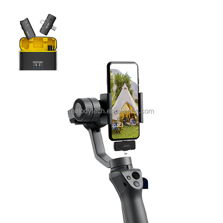 03 Wireless charging box Lavalier Microphone OneClick Noise