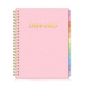 2024-2025 A5 Spiral Hardcover Notebook Planner High Quality Wholesale Custom Printing Customized Logo 80 <b>Sheets</b> Girls Pink Paper - Product Image 1