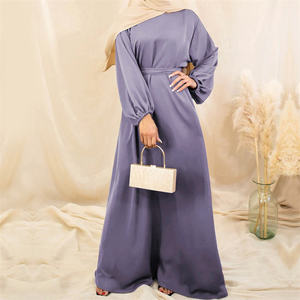 Conception super populaire Fourniture directe d'usine Eid Moyen-Orient Dubaï Robe de base de couleur unie Femmes musulmanes Robe modeste <span class=keywords><strong>Ayaba</strong></span> - Product Image 2