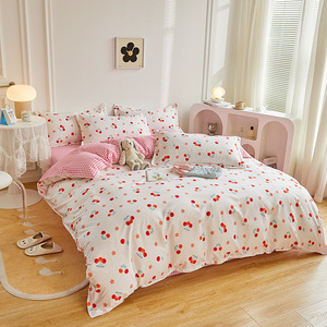 Set di Biancheria da Letto Stile Fresco, Lenzuolo e Copripiumino Singolo per Ragazze Adolescenti, 3 o 4 Pezzi per Dormitorio Universitario - Product Image 2