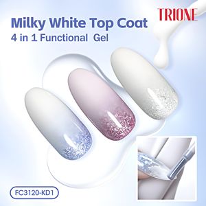TRIONE/Esmalte de Gel de Capa Superior Blanco Lechoso con Logotipo Personalizado, 15 ml, Sin Necesidad de Limpiar, Gel de Larga Duración para Diseñadores de Uñas con Luz UV LED - Product Image 1