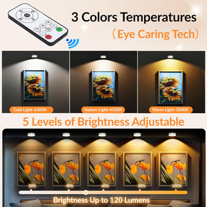 Under Cabinet Lighting,Rechargeable Motion <b>Sensor</b> Puck <b>Lights</b> with Remote,3 Color Temper, Magnetic Stick on <b>Light</b> - Product Image 2