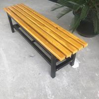 Banc multifonctionnel minimaliste moderne en bois massif et acier rouillé pour extérieur, parc, centre commercial, salle de bain, dressing - Chine
