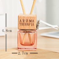 Diffuseur d'huiles essentielles carré de 8 ml, flacon de parfum pour voiture avec clips, aromathérapie, désodorisant pour voiture, flacon de parfum en verre promotionnel