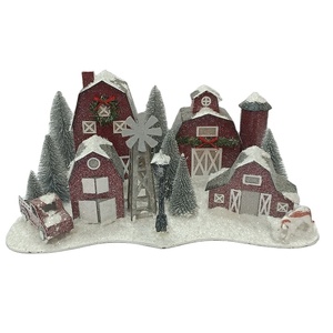 Casa de Papel <span class=keywords><strong>Navideña</strong></span> Hecha a Mano, Aldea de Nieve de Papel con Luces LED, Decoración <span class=keywords><strong>Navideña</strong></span> para Mesa - Product Image 2