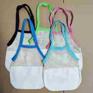 High Quality Recyclable Tote <b>Bag</b> Custom Logo Fashionable Packaging Double Foldable Mesh Storage <b>Bag</b> Stylish Fabric <b>Sewing</b> - Product Image 2