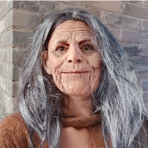 Couvre-chef de sorcière aux cheveux longs pour Halloween, scène effrayante, accessoires de <span class=keywords><strong>d</strong></span>éguisement, masque en latex pour maison hantée, salle <span class=keywords><strong>d</strong></span>'évasion - Product Image 6
