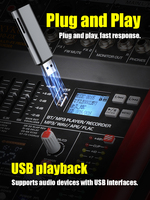 CHXYKOM Table de mixage audio professionnelle avec effets DSP, lecteur MP3, égaliseur 7 bandes, pour scène, karaoké, église, sonorisation en direct, modèle de communication filaire