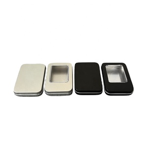 Scatola Quadrata in Latta Argentata all'Ingrosso con Finestra Trasparente in PVC, Contenitore in Metallo Adatto per Gioielli, USB, Giroscopi da Dito, Confezioni - Product Image 1