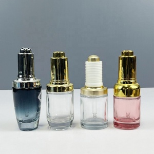 Botella con Gotero Transparente Negra Más Vendida, Botella de Aceite de Lujo de 1oz 30ml, Botella con Gotero de Vidrio de Fondo Grueso de 30ml - Product Image 2